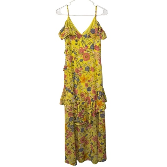 NWT boho hi low tiered cold shoulder feminine girly womens dress Small - Picture 2 of 14